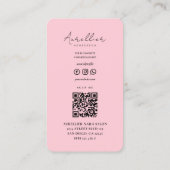 Minimal Nail Tech Esthetische Pastelroze Manicuris Visitekaartje (Achterkant)