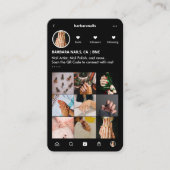 Minimal Nail Tech Manicurist IG Zwart Monogram Visitekaartje (Voorkant)