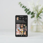 Minimal Nail Tech Manicurist IG Zwart Monogram Visitekaartje (Staand voorkant)