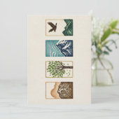 Minimal Nature Set – Mountain & Tree Art Feestdagenkaart (Staand voorkant)