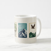 Minimal Nature Set – Mountain & Tree Art Koffiemok (Voorkant rechts)