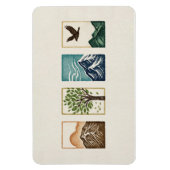 Minimal Nature Set – Mountain & Tree Art Magneet (Verticaal)