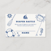 Minimal Nautical Vissen Luier Raffle Baby shower Informatiekaartje (Voorkant)