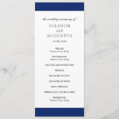 Minimal Navy Blue Classic Eenvoudig Elegant Huweli Programmakaart (Voorkant)