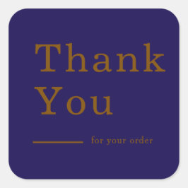 Minimal Navy Blue Custom Thank You Business Square Vierkante Sticker