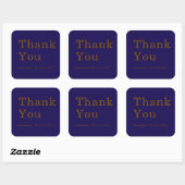 Minimal Navy Blue Custom Thank You Business Square Vierkante Sticker (Vel)