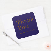 Minimal Navy Blue Custom Thank You Business Square Vierkante Sticker (Envelop)