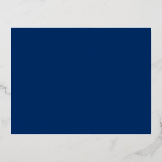 Minimal Navy Blue Modern Wedding Folie behuizing Folie Uitnodiging Briefkaart (Achterkant)