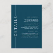 Minimal Navy Blue Wedding Details Invoegen Informatiekaartje (Voorkant)
