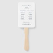 Minimal Navy Blue & White Monogram Wedding Program Handwaaier (Achterkant)