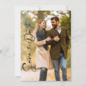 Minimal Navy Photo Wedding Save The Date Kaart (Voorkant)