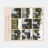 Minimal Neutral 9 Fotocollage Wedding Fleece Deken (Voorkant (Horizontaal))