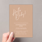 Minimal Neutral Baby Shower Acrylic Invitation Acryl Uitnodigingen (Insitu (Draagbaar))