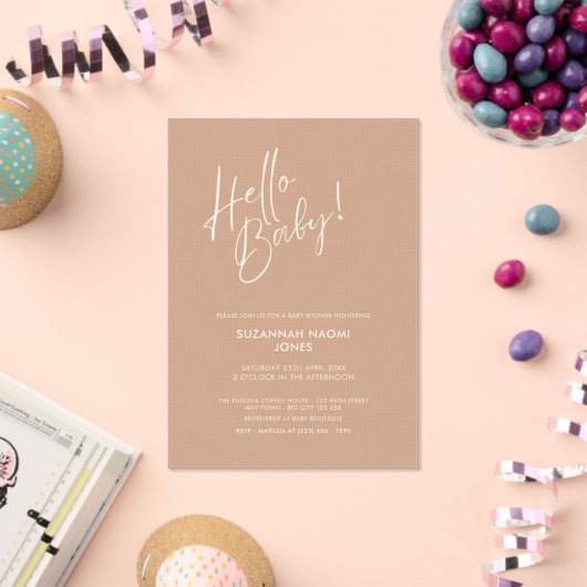 Minimal Neutral Baby Shower Acrylic Invitation Acryl Uitnodigingen (Insitu (Viering))