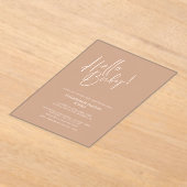 Minimal Neutral Baby Shower Acrylic Invitation Acryl Uitnodigingen (Laagn)