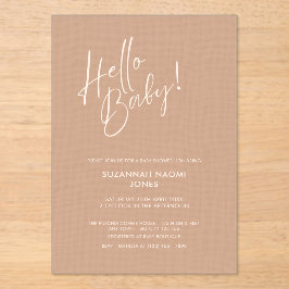 Minimal Neutral Baby Shower Acrylic Invitation Acryl Uitnodigingen