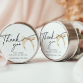 Minimal neutral bow beige Dank u Vrijgezellenfeest Vierkante Sticker