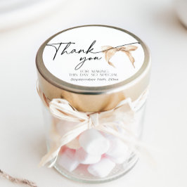 Minimal neutral bow beige Dank u Vrijgezellenfeest Vierkante Sticker