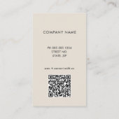 MInimal Neutral Business Logo QR Code Kaart Visitekaartje (Achterkant)