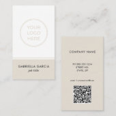 MInimal Neutral Business Logo QR Code Kaart Visitekaartje (Voorkant / Achterkant)