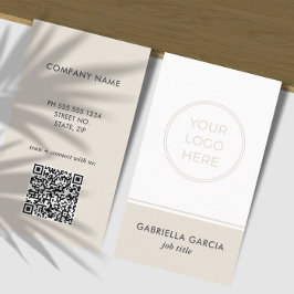MInimal Neutral Business Logo QR Code Kaart Visitekaartje