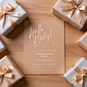 Minimal Neutral Modern Baby Shower Invitation Kaart