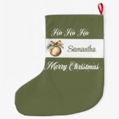 Minimal neutral Nordic tone personalized christmas Grote Kerstsok (Achterkant)