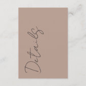 Minimal Neutral Typography Wedding Details Informatiekaartje (Voorkant)