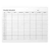 Minimal Neutral Weekly Schedule Notitieblok (Voorkant)