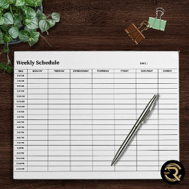 Minimal Neutral Weekly Schedule Notitieblok