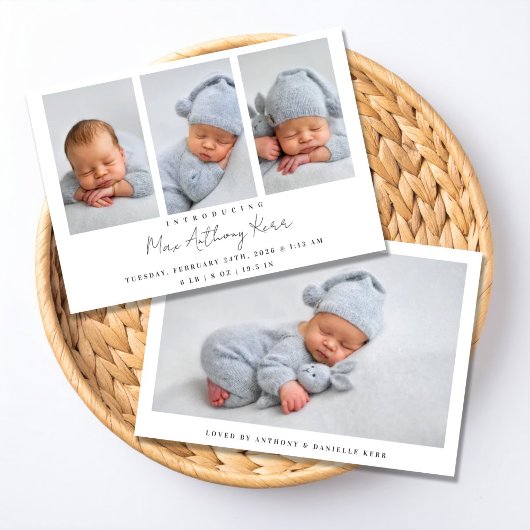 Minimal Newborn Announcement Kaart