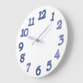 Minimal Numbers Cobalt Indigo Blue White Grote Klok (Hoek)