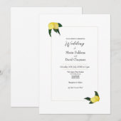 Minimal Oil Painted Lemons Invitation Kaart (Voorkant / Achterkant)