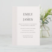 Minimal Old Money Brown Stripe and Ivory Wedding  Kaart (Staand voorkant)