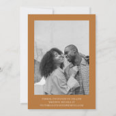 Minimal Old Money Copper Light Brown Photo Wedding Save The Date (Achterkant)