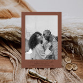 Minimal Old Money Mocha Brown Photo Wedding Save The Date