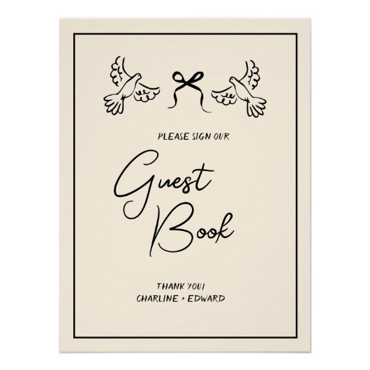 Minimal Olive and Blush Wedding Guestbook Perfect Poster (Voorkant)
