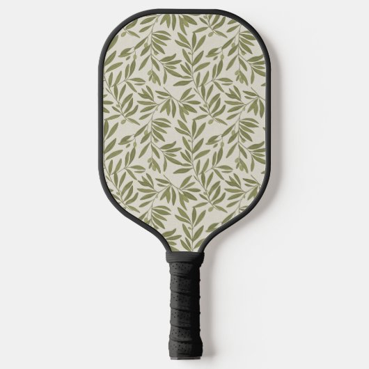 Minimal Olive Branch Pattern Pickleball Paddle (Voorkant)