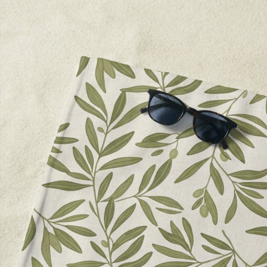 Minimal Olive Branch Pattern Strandlaken (In situ)