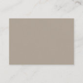 Minimal Olive Grey Moderne bruiloft receptie Informatiekaartje (Achterkant)