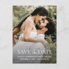 Minimal One Photo Modern QR code wedding website Briefkaart
