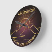 Minimal One-Stroke Mountain Ridge (NO NUMBERS) Ronde Klok (Hoek)