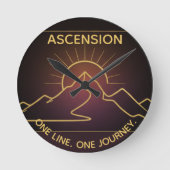 Minimal One-Stroke Mountain Ridge (NO NUMBERS) Ronde Klok (Voorkant)