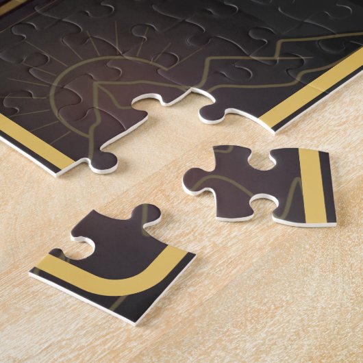 Minimal One-Stroke Mountain Ridge | Sunrise Line Legpuzzel (Zijkant)