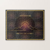 Minimal One-Stroke Mountain Ridge | Sunrise Line Legpuzzel (Horizontaal)