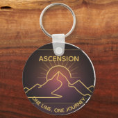 Minimal One-Stroke Mountain Ridge | Sunrise Line Sleutelhanger (Achterkant)