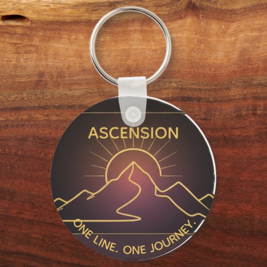 Minimal One-Stroke Mountain Ridge | Sunrise Line Sleutelhanger (Achterkant)