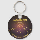 Minimal One-Stroke Mountain Ridge | Sunrise Line Sleutelhanger (Achterkant)