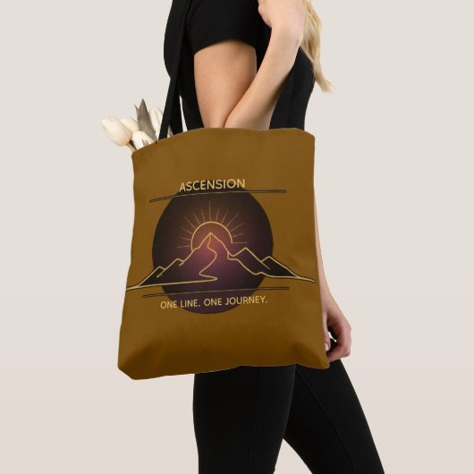 Minimal One-Stroke Mountain Ridge | Sunrise Line Tote Bag (Dichtbij)
