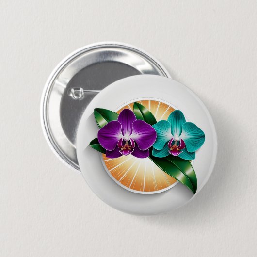 Minimal Orchid Pin – Subtiele schoonheid, dagelijk Ronde Button 5,7 Cm (Voorkant /achterkant)